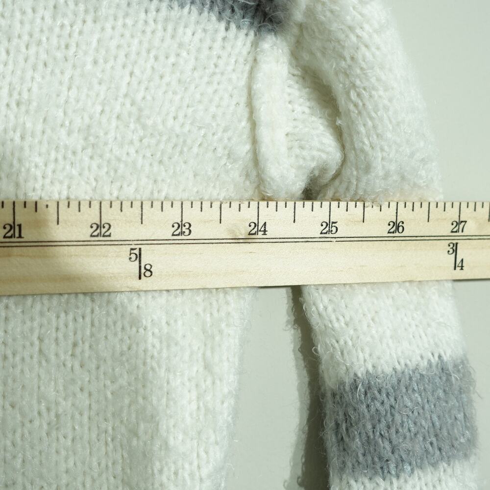 Michael Stars Womens Knit Pullover Sweater Side Slit Striped Gray White Size XS - Picture 5 of 7